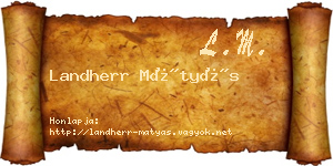Landherr Mátyás névjegykártya